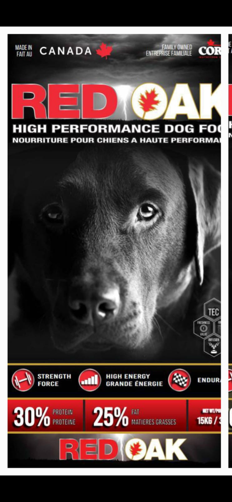 Red Oak® High Performance Dog Food - Fórmula 30/25