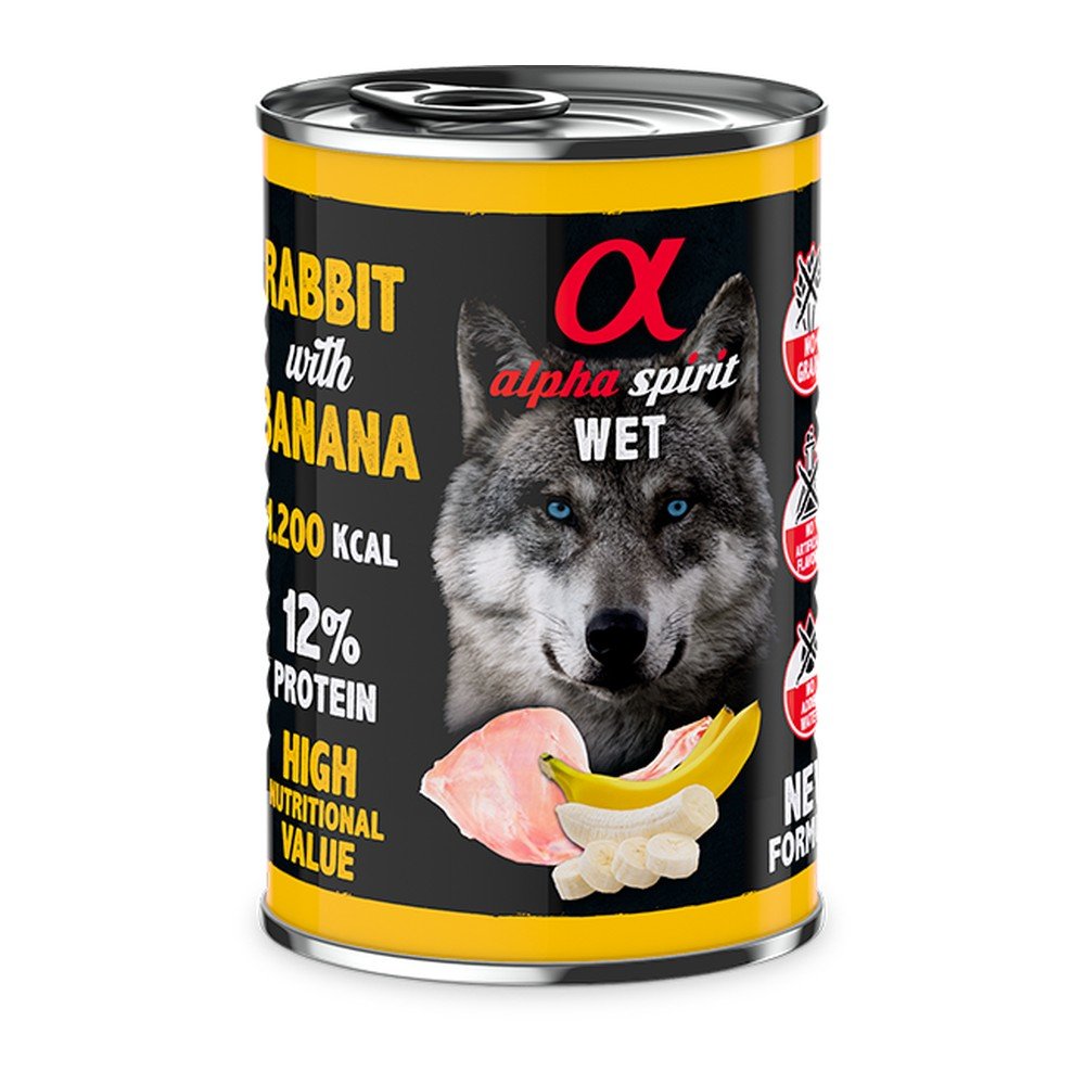 Alpha Spirit Paté Conejo con Plátano para Perros 400 g