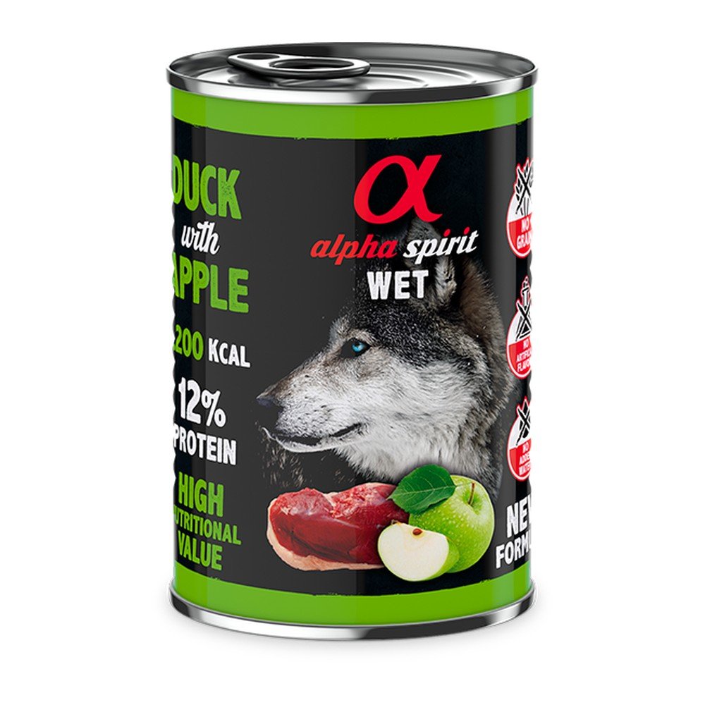 Alpha Spirit Paté Pato con Manzana Verde para Perros 400 g