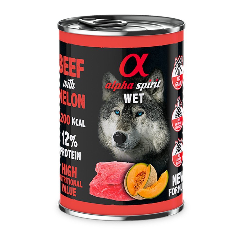Alpha Spirit Paté Ternera con Melón para Perros 400 g