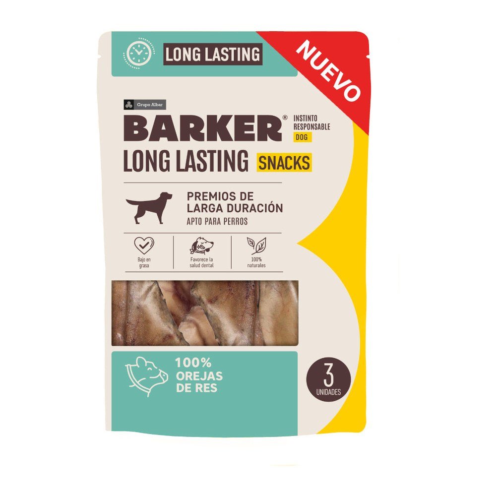 Barker Long Lasting Orejas de Res (3 unidades)