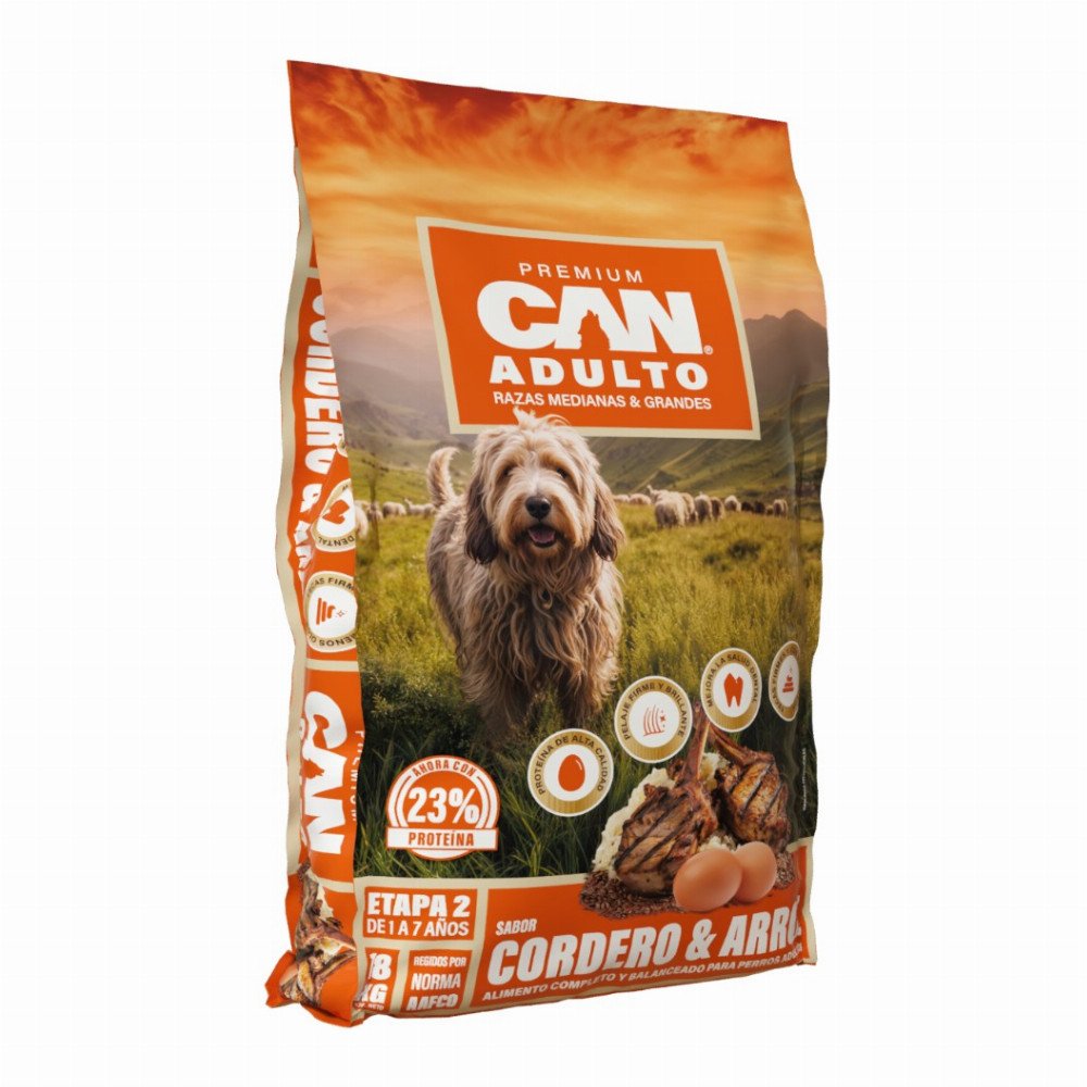 Can Adulto Razas Medianas y Grandes Cordero y Arroz 18 kg