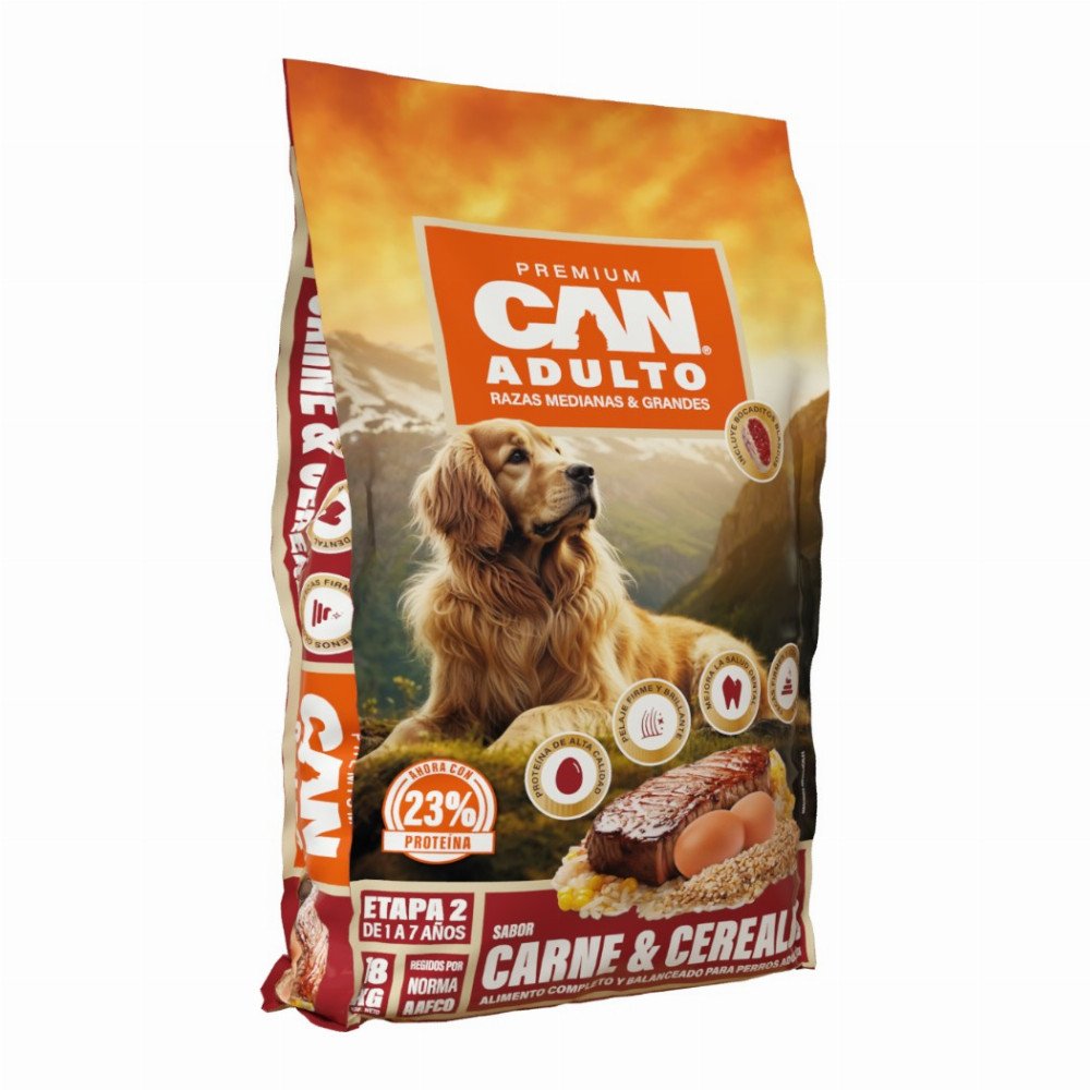 Can Adulto Razas Medianas y Grandes Carne y Cereales 18 kg